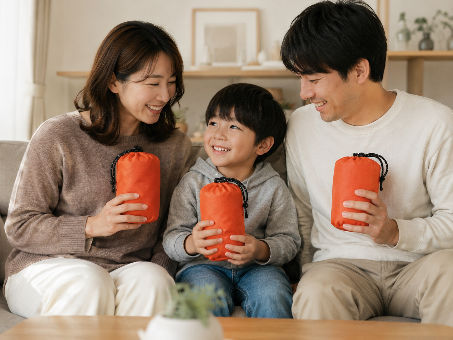 家族で備える非常用寝袋